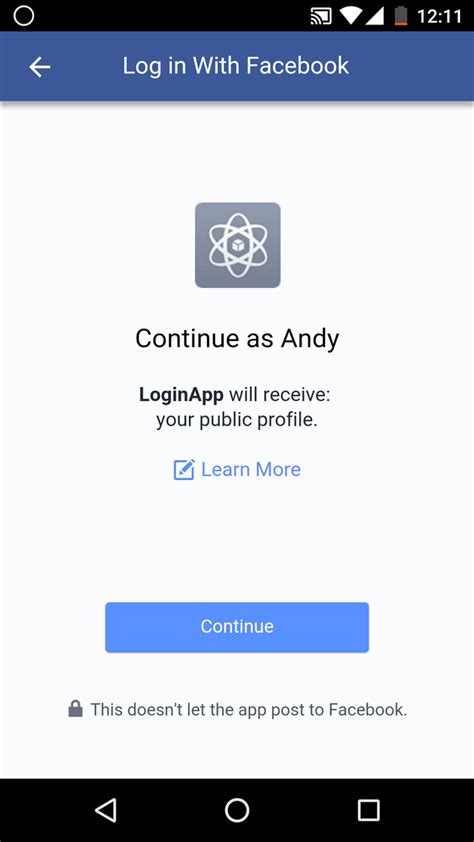 Facebook sign in app - After your application gets permissions, the device receives an access token which your app uses to make Graph API requests to identify the person and get ...